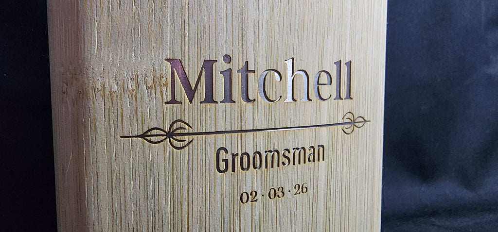 Personalised Engraved Wooden and Stainless Steel Hip Flask 6oz